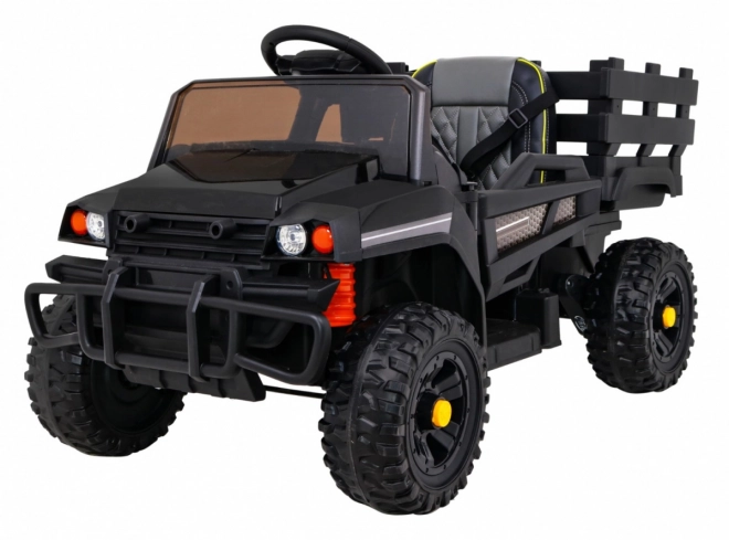 Farm pick-up gyerekeknek fekete + távirányító + csomagtartó + lapát + EVA + MP3 LED