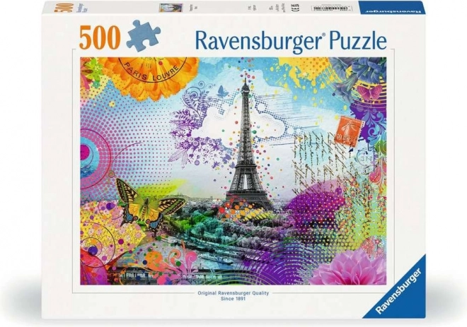 Ravensburger puzzle párizsi képeslap 500 darab