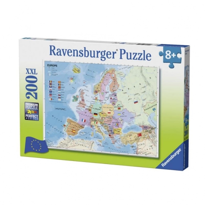 Európa térkép puzzle 200 darabos készlet