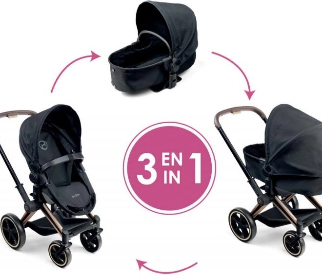 Cybex 3 az 1-ben fekete babakocsi