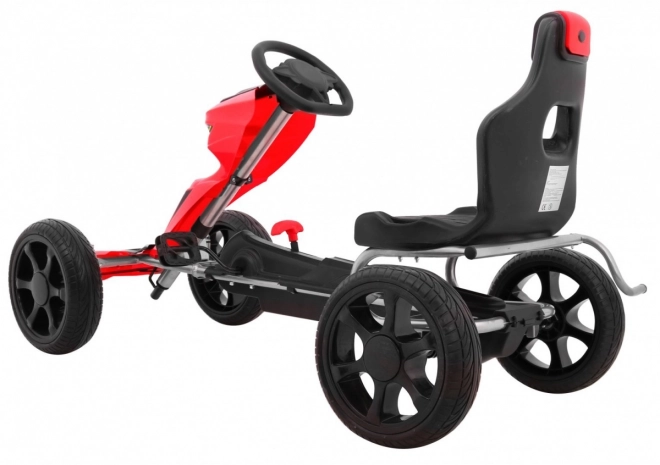 Grand Ride pedálos gokart gyerekeknek 3+ Piros + EVA kerekek + Állítható ülés + Kézifék