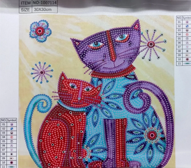 7D gyémántfestés macskák 30x30cm kreatív készlet
