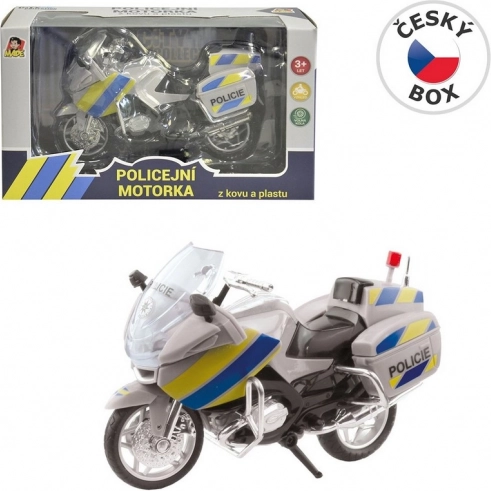 Rendőrségi fém motor 18 cm, ezüst