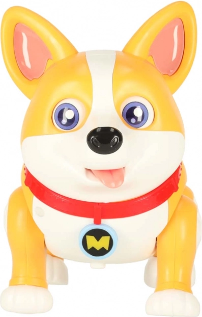 Interaktív robot corgi kutyus világító fülekkel és zenével