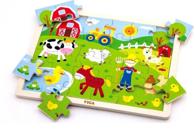 Viga fa puzzle farm 24 darab