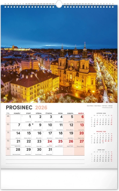 Fali Naptár Prága 2026