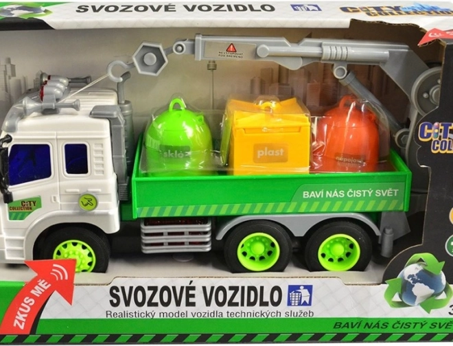 Auto kukás City Collection szelektív hulladékgyűjtő konténerekkel