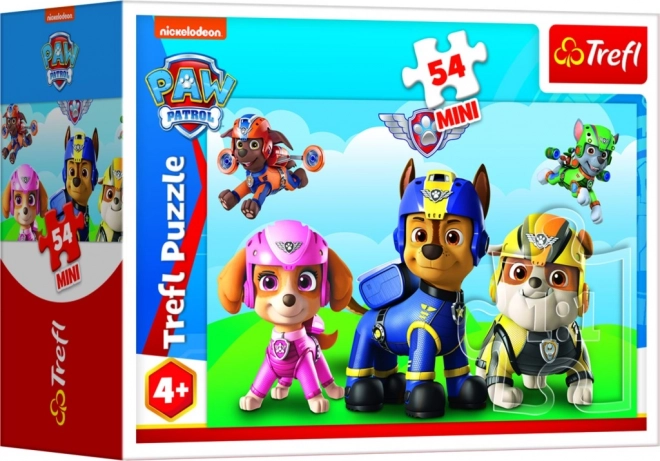 Minipuzzle 54 darabos Paw Patrol 4 fajtája dobozban