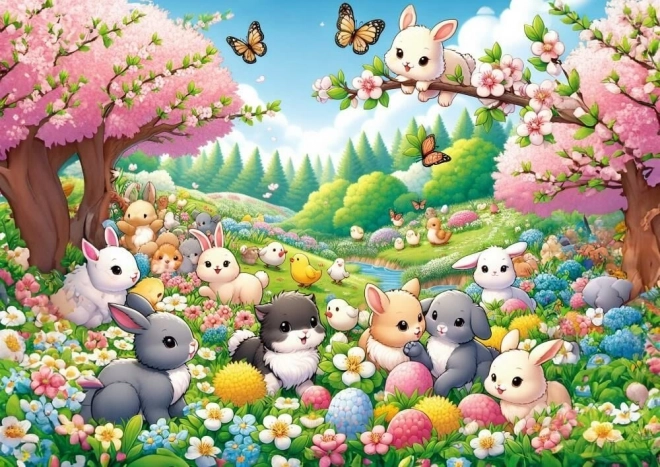 Nyuszik találkozása puzzle 25 darabos