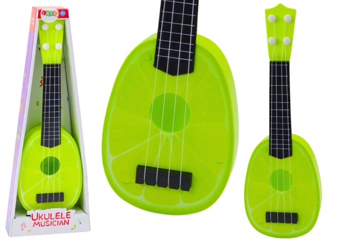 Ukulele gyerekeknek lime mintával