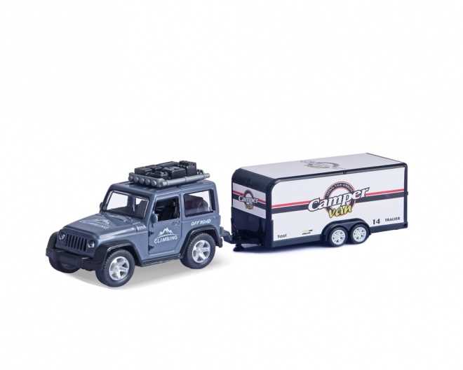 Autó Jeep utánfutóval