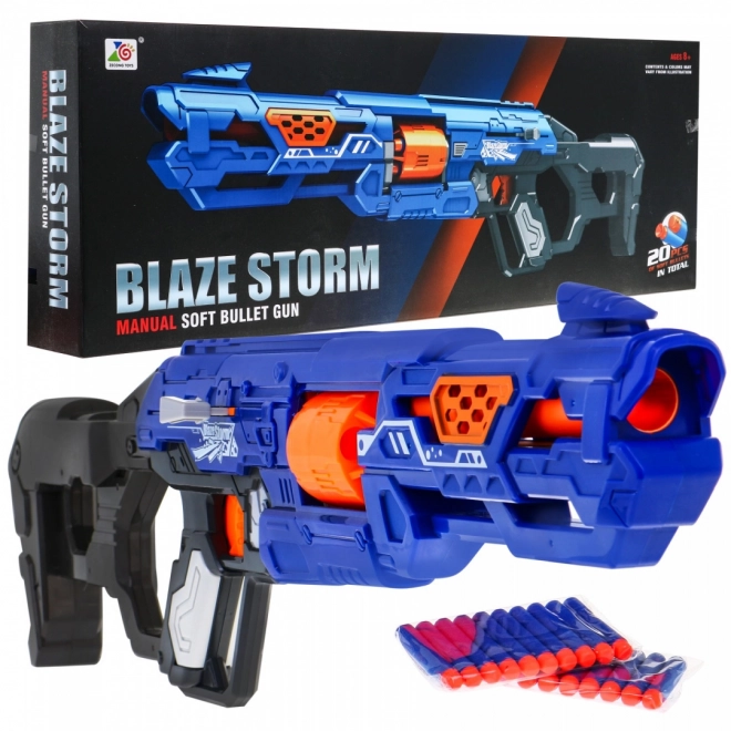 Blaze Storm manuális gyerek puska 8+ mechanizmussal és hab lövedékekkel