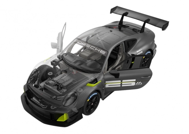 Konstrukciós építőkocka RC autó - Porsche 911 GT2 szürke 68 darab