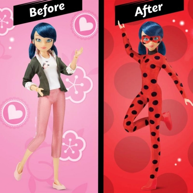 Miraculous: Katicabogár és Fekete Macska Marinette baba szuperhősrúhával