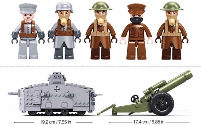 Sluban Army tank építőkészlet az Első világháborúból