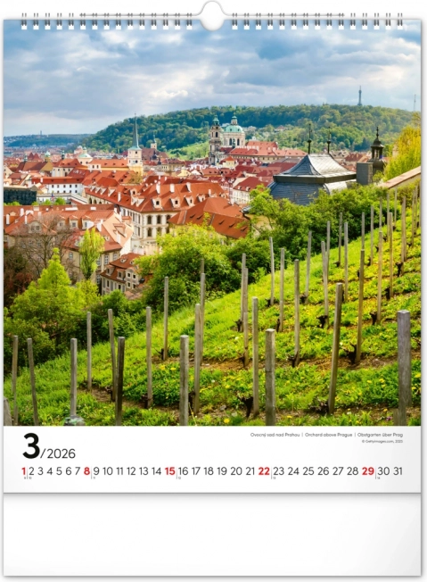 2026-os Prága fali naptár