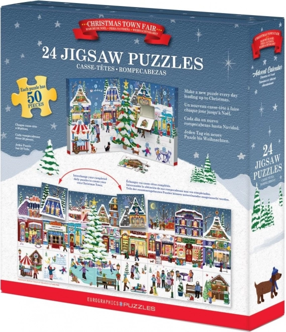 Vánoční jármű adventi naptár puzzle