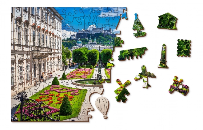 Mirabell Kastély és Salzburgi Vár 2 az 1-ben Fa Puzzle - 1010 darabos