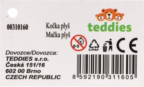 Fekvő plüss játék cica