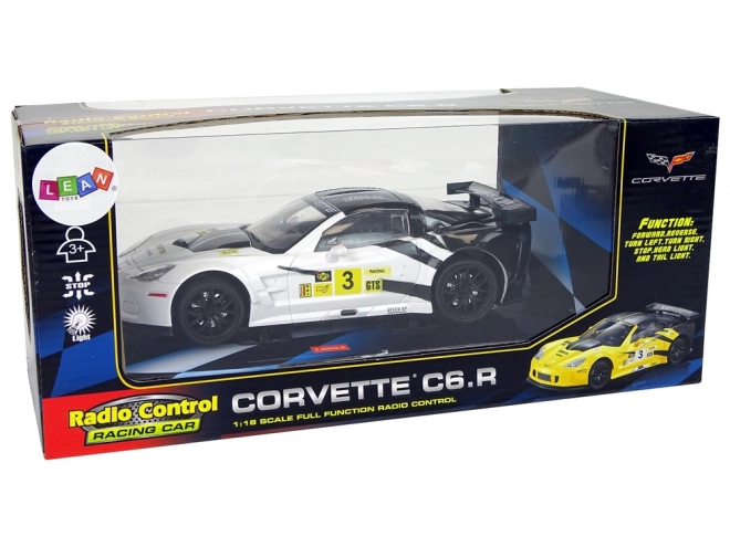 Távirányítós Corvette C6.R Sportautó Fehér