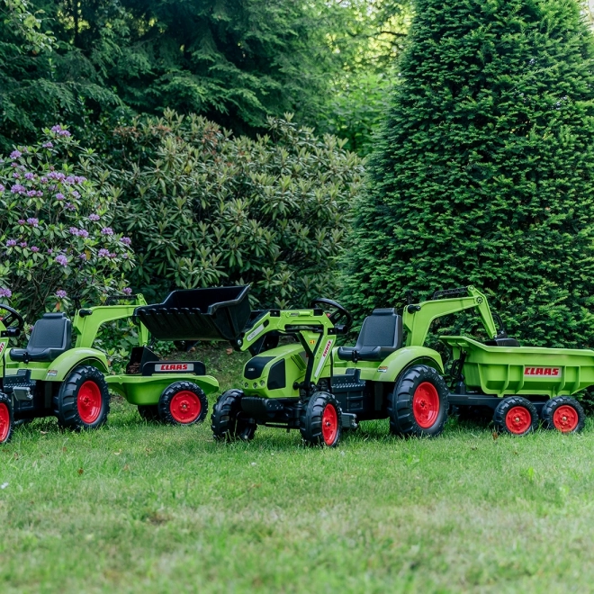Traktor pedálos Class Atiom 430 zöld első és hátsó kanállal