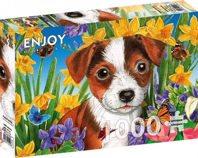 Enjoy puzzle kiskutya a kertben 1000 darabos