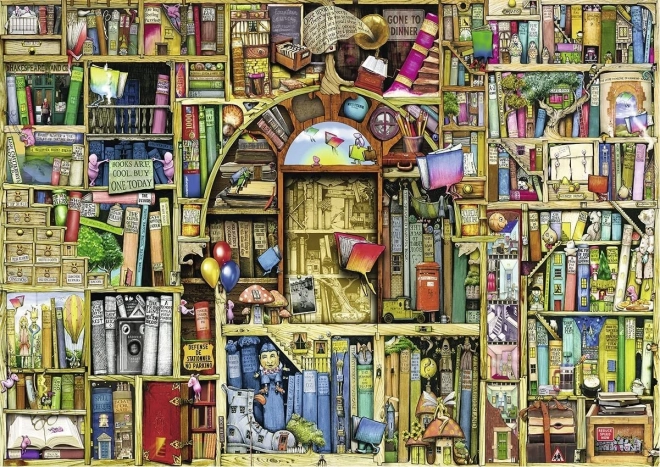 Ravensburger bizarr könyvtár puzzle, 1000 darabos