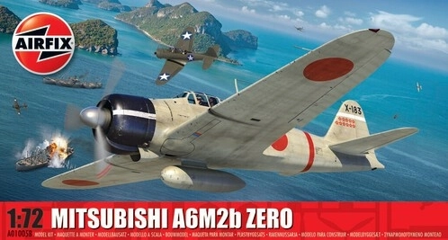 műanyag Mitsubishi A6M2b Zero modell repülőgép 1/72 méretarány