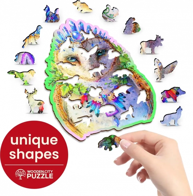 Fából készült szép bagoly puzzle