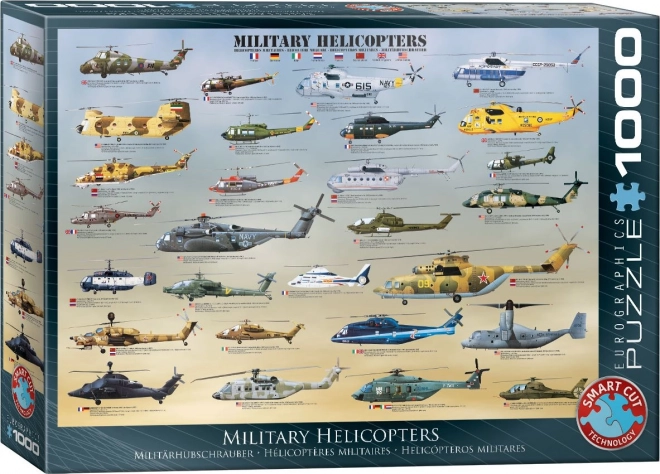 Katonai helikopterek 1000 darabos puzzle