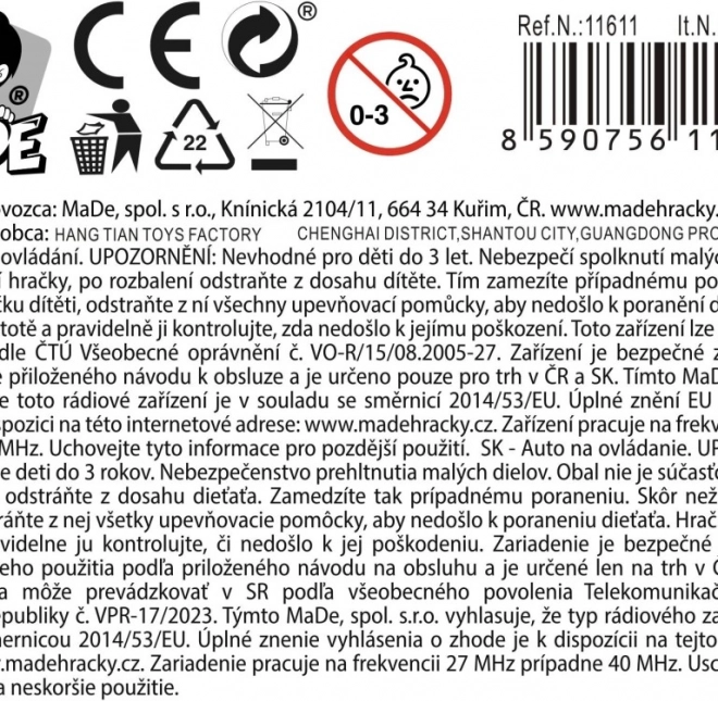 Távirányítós teherautó fénnyel