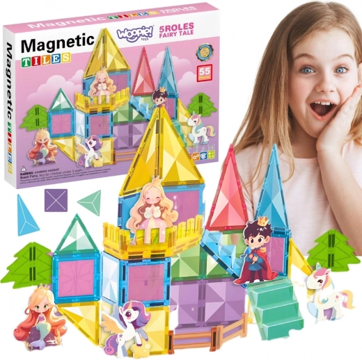 Woopie mágneses építőkészlet 3D – mesekastély, 55 db