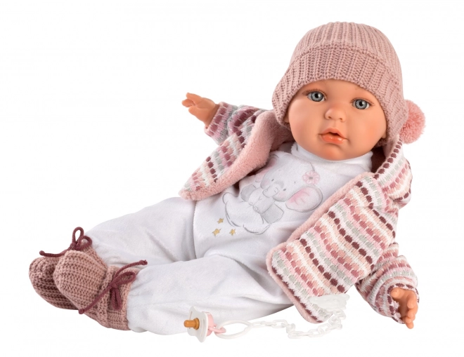 Baby Julia - Reális baba hangokkal puha textil testtel - 42 cm