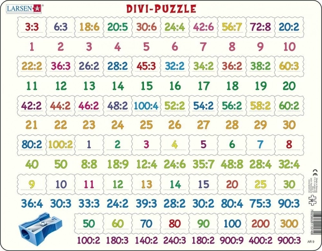 Matematika osztók puzzle LARSEN 81 darab