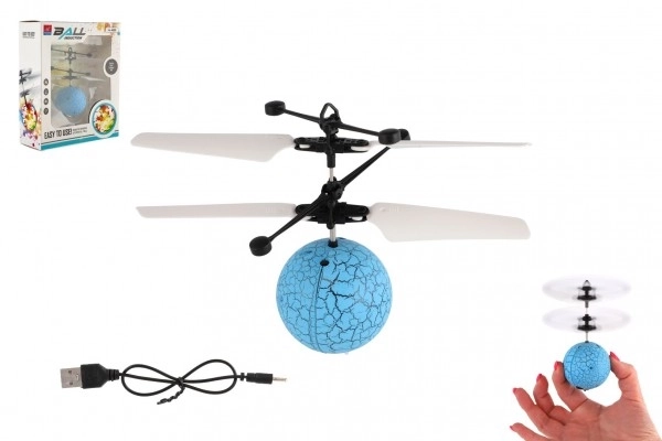 Helikopter labda mozgásérzékeléssel és USB kábellel kék