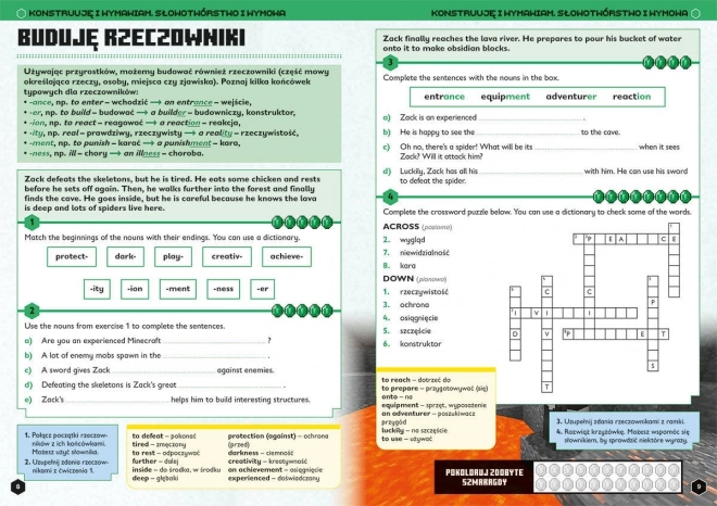 Minecraft munkafüzet angol nyelv gyerekeknek 11+