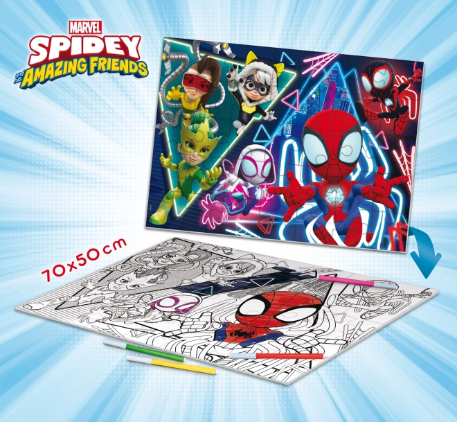 Pókember Spidey Maxi Padlópuzzle 70x50cm 35 darabos