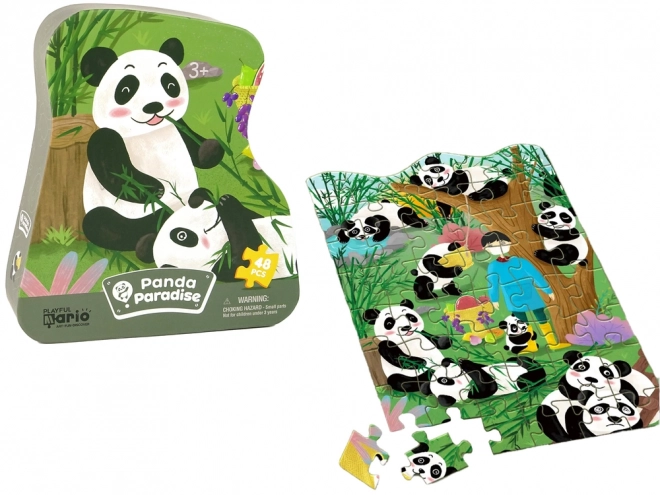 panda bambusz erdő puzzle szett 48 darabos