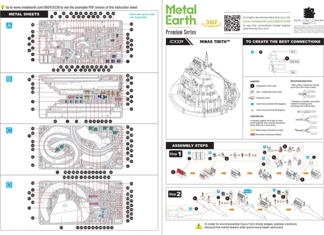 Metal Earth 3D puzzle: A Gyűrűk Ura Minas Tirith