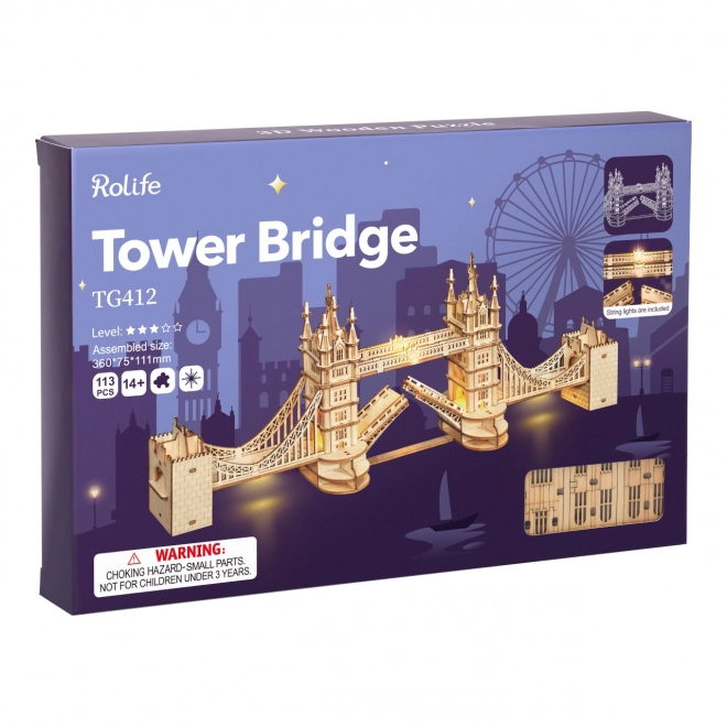 RoboTime fa 3D puzzle Tower Bridge világító