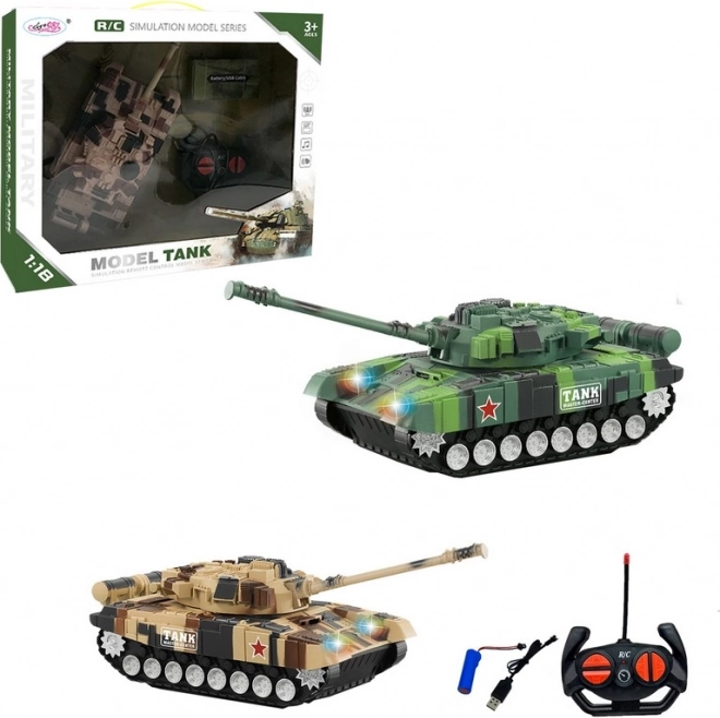 Távirányítós tank fényekkel és hanggal gyerekeknek