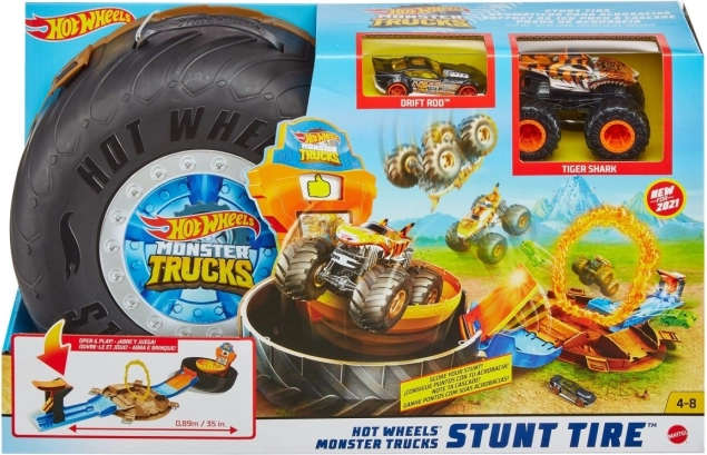 Hot Wheels Monster Trucks kaszkadőr aréna gumiabroncsban