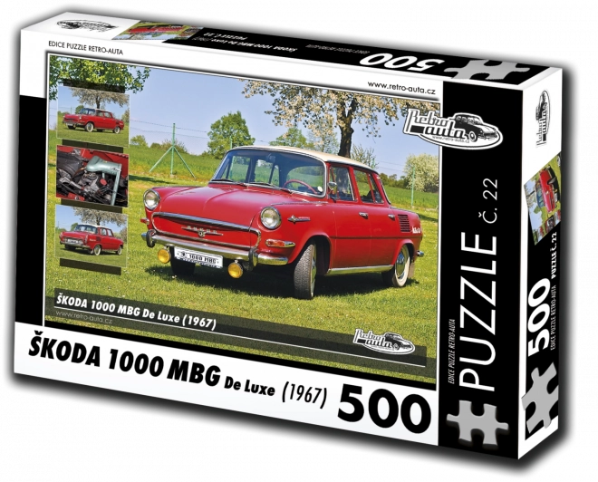 Retro-Autók puzzle Škoda 1000 MBG De Luxe (1967) 500 darabos