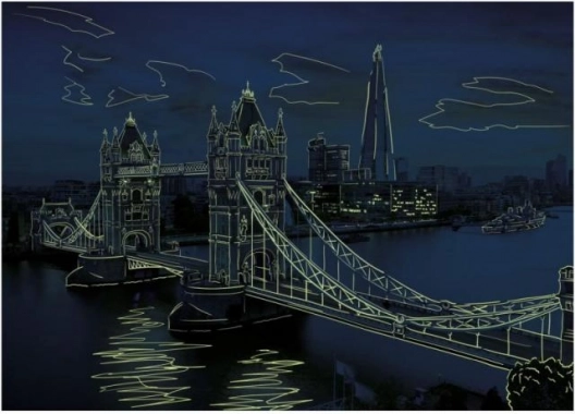 Neon puzzle Alkonyat a Tower Bridge felett 1000 db