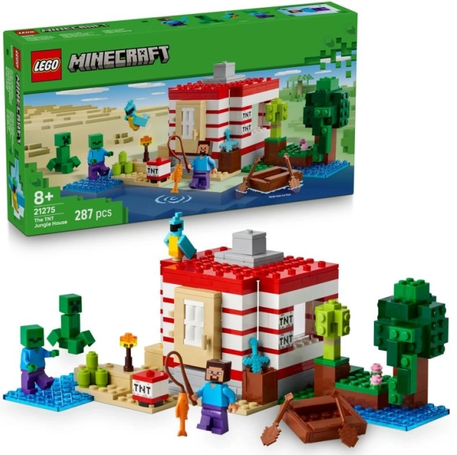 lego minecraft tnt-ház a dzsungelben