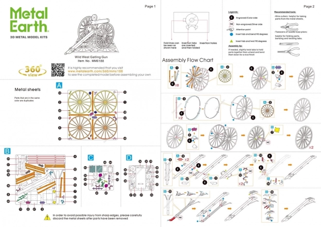 Metal Earth 3D puzzle vadnyugat ágyú