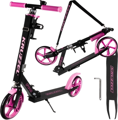 Összecsukható városi roller nagy kerekekkel (200 mm) gyerekeknek – rózsaszín