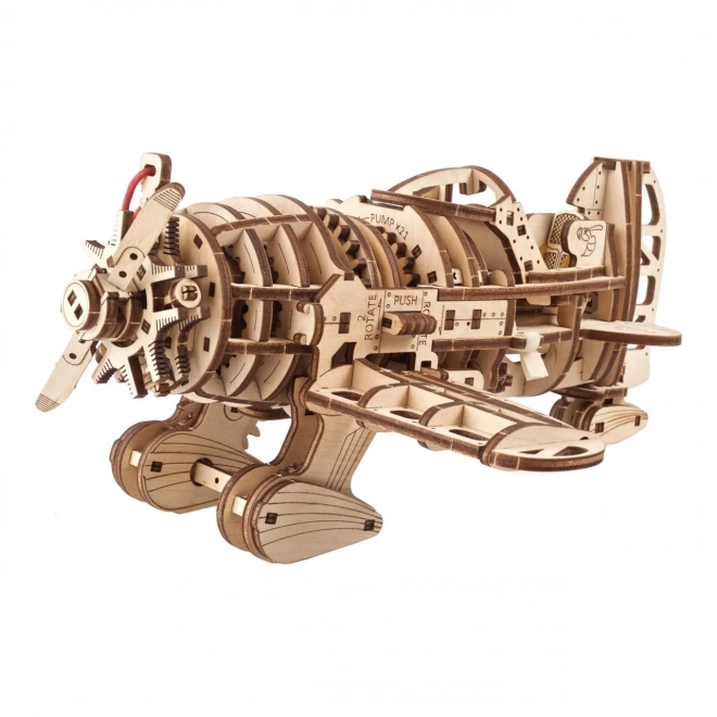 Ugears 3D Fa Mechanikus Puzzle - Mad Hornet Repülőgép