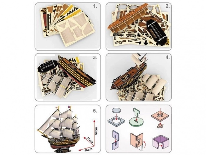 HMS Victory 3D puzzle hajómodell