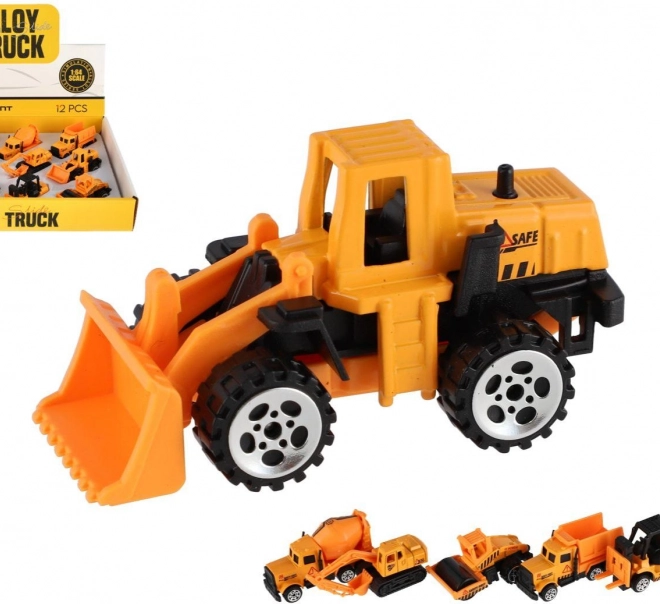 Mini építő járművek fém/műanyag 7 cm szabadon futó vegyes típusok